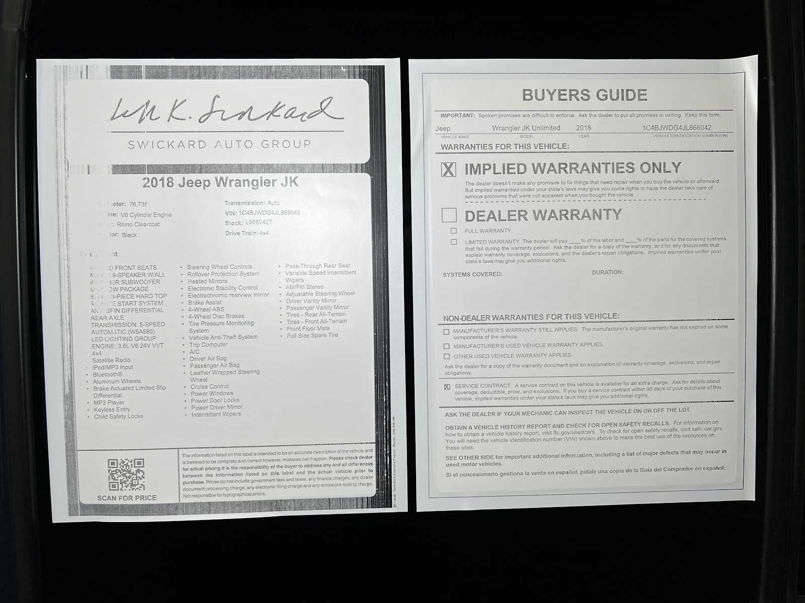 2018 Jeep Wrangler Unlimited Freedom Edition