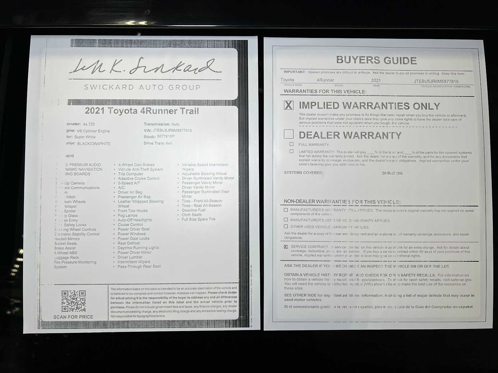 2021 Toyota 4Runner Trail Special Edition