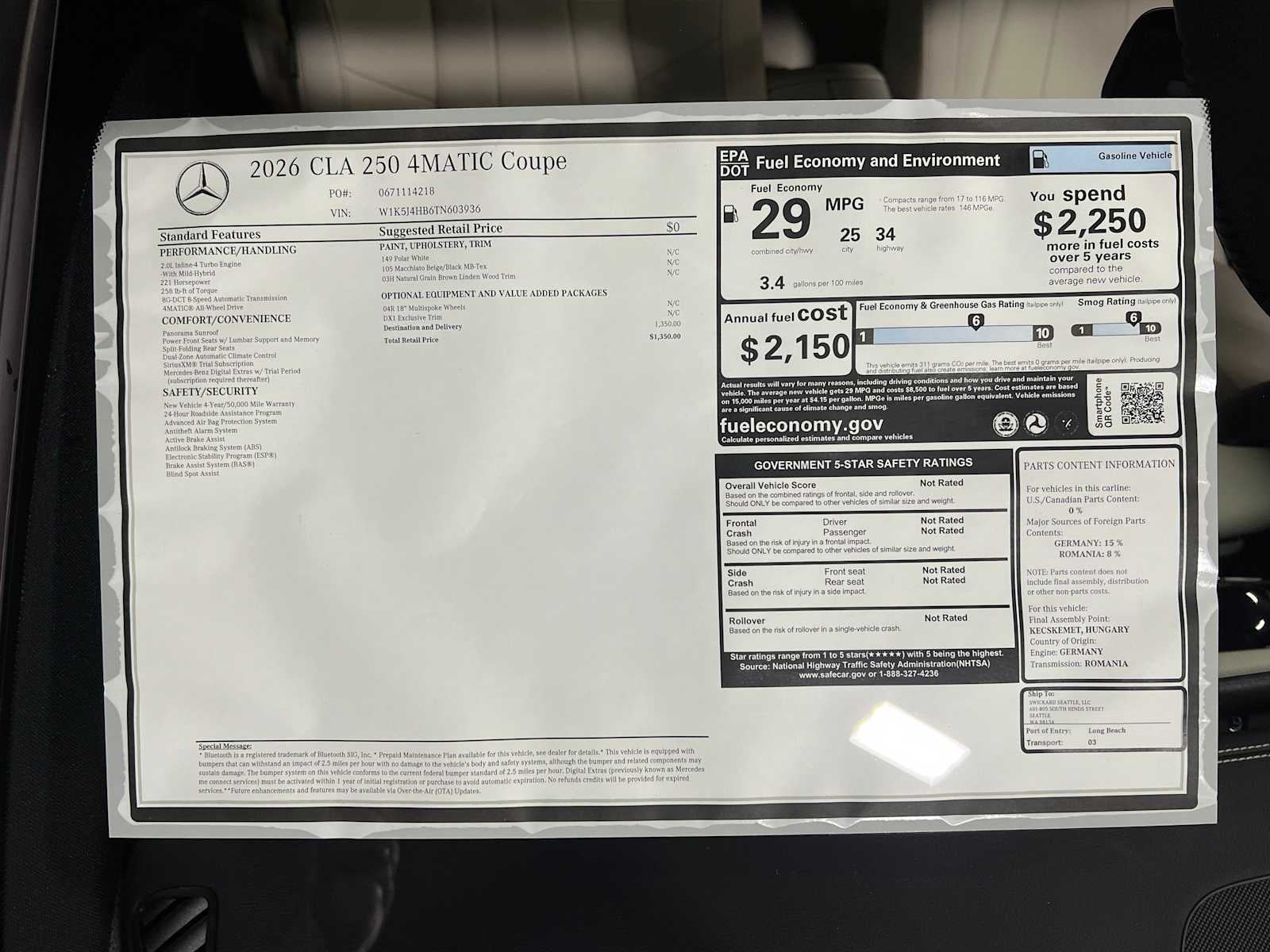 2026 Mercedes-Benz CLA CLA 250