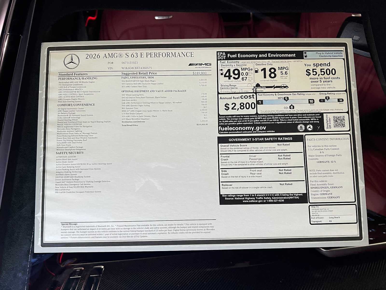 2026 Mercedes-Benz S-Class AMG® S 63 E