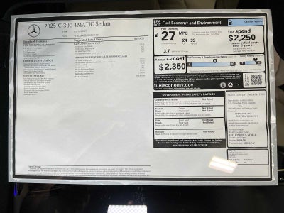 2025 Mercedes-Benz C-Class C 300