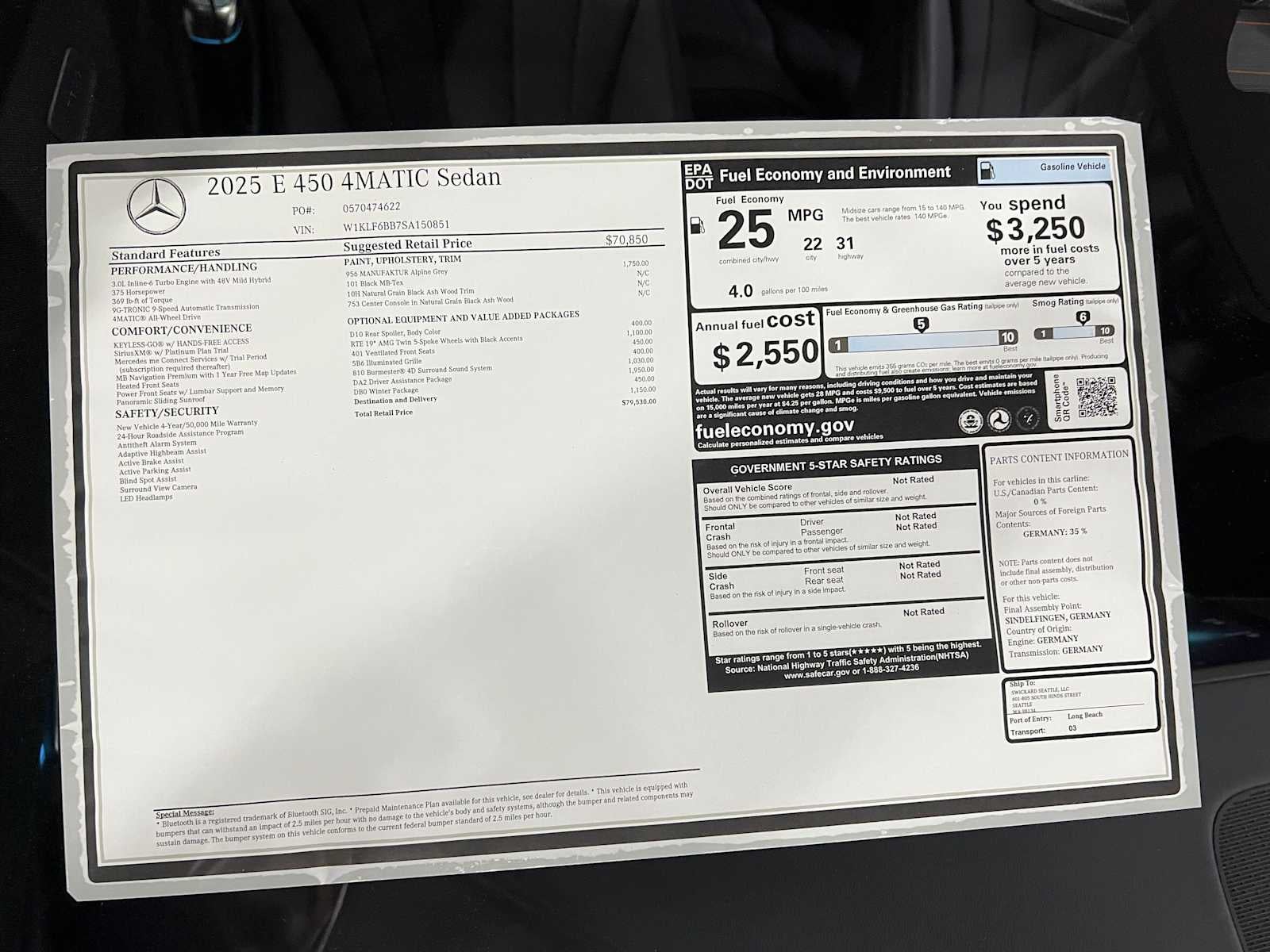 2025 Mercedes-Benz E-Class E 450