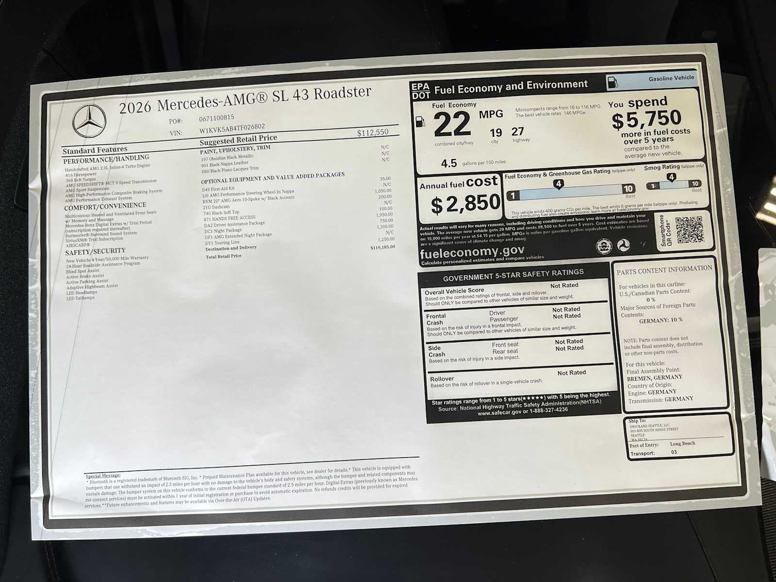 2026 Mercedes-Benz SL-Class AMG® SL 43