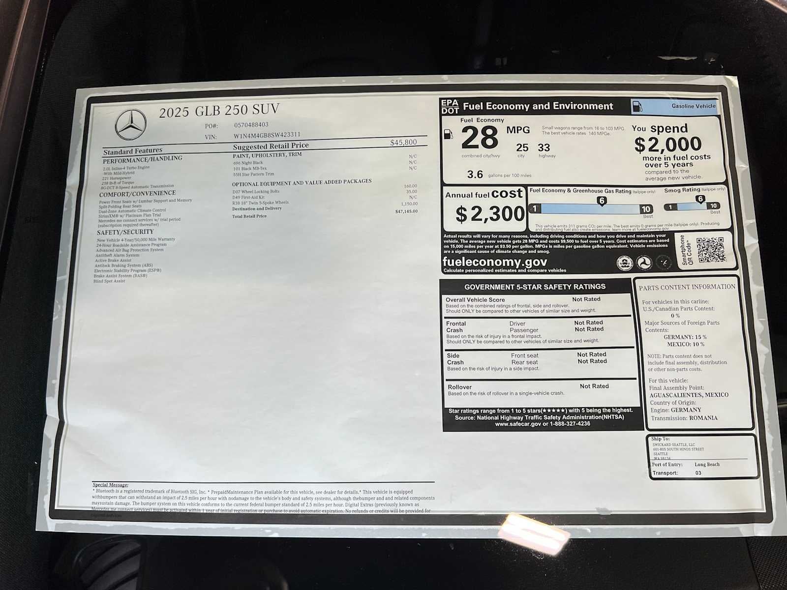 2025 Mercedes-Benz GLB GLB 250