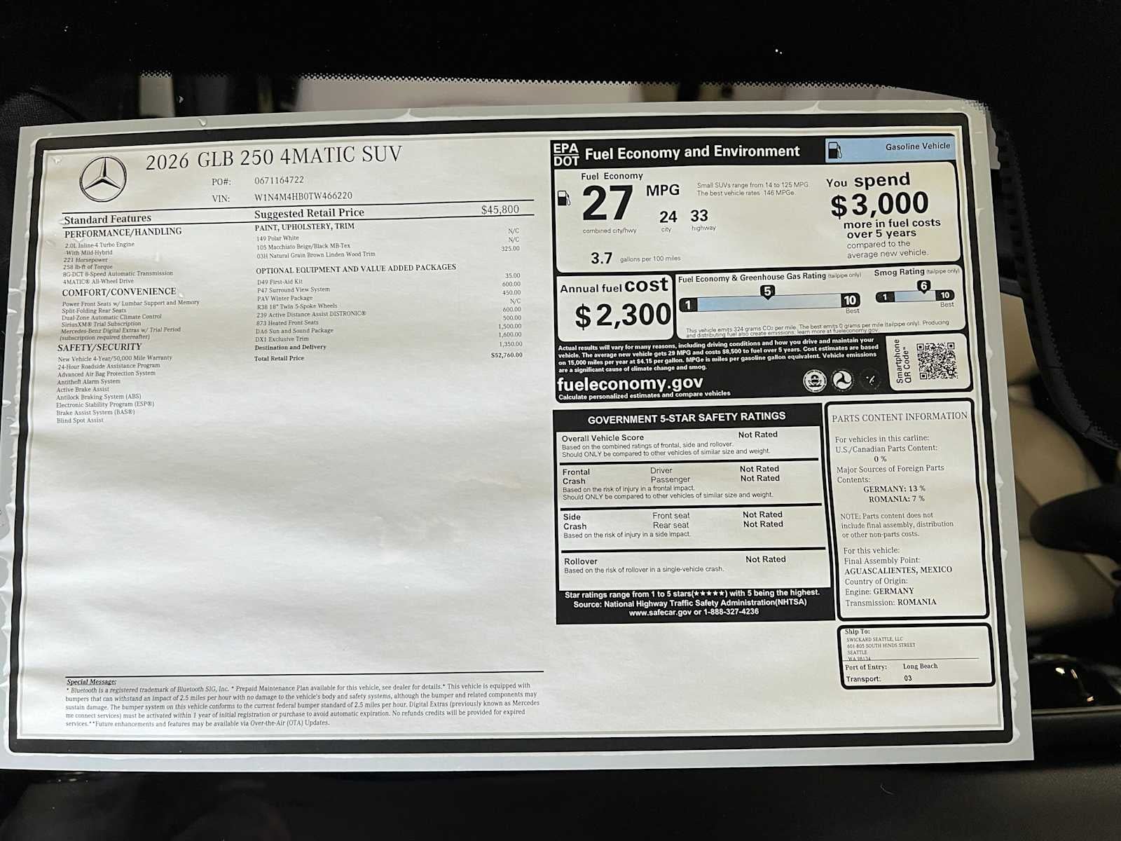 2026 Mercedes-Benz GLB GLB 250