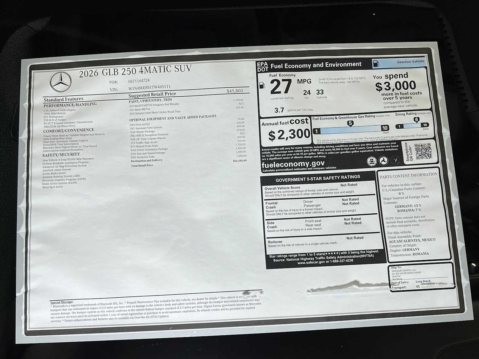 2026 Mercedes-Benz GLB GLB 250