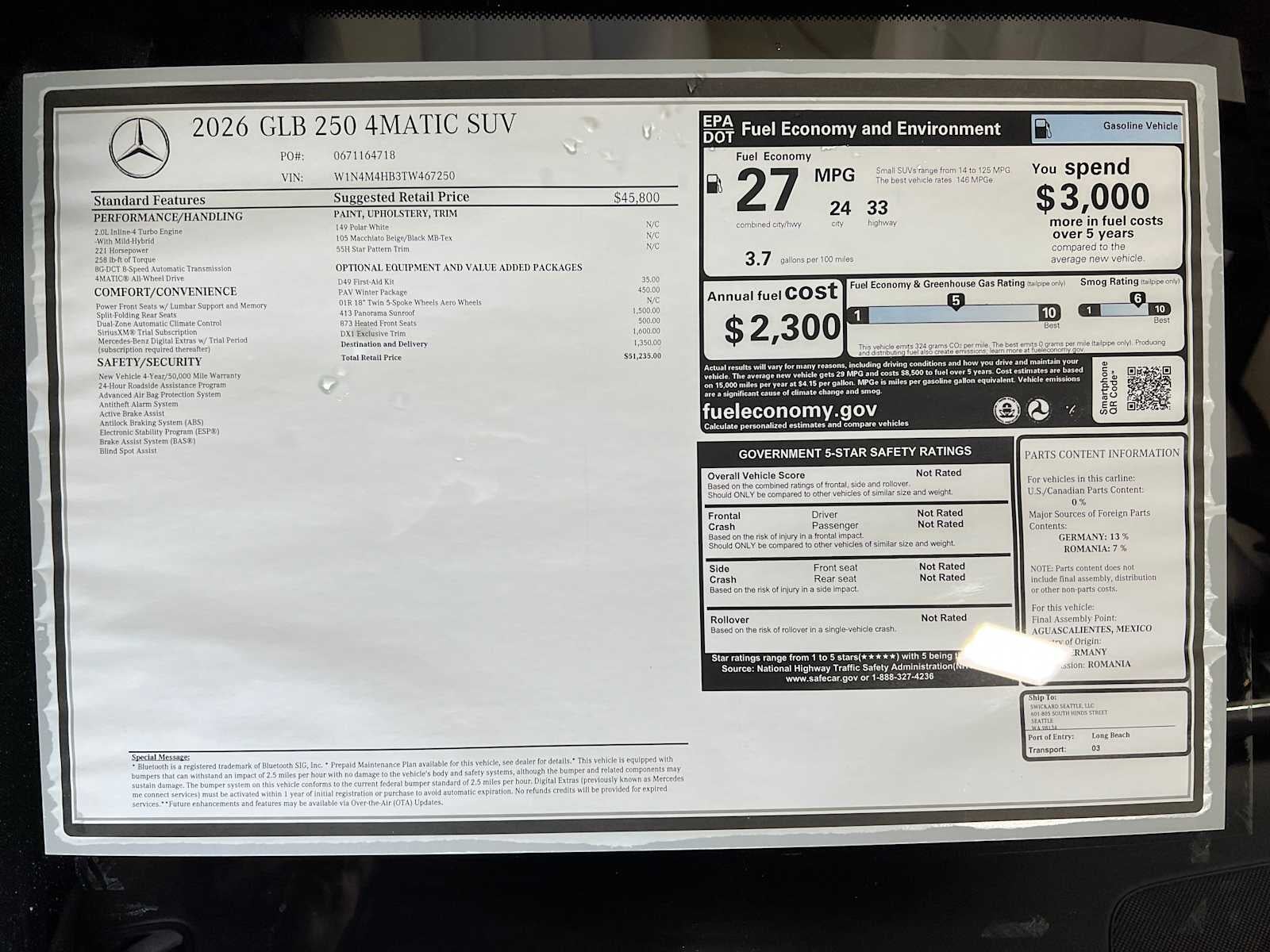 2026 Mercedes-Benz GLB GLB 250