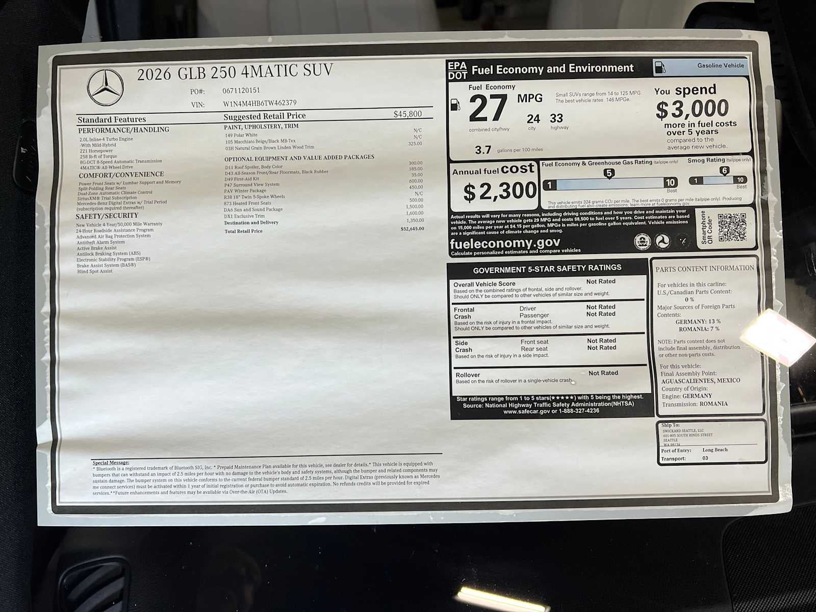 2026 Mercedes-Benz GLB GLB 250