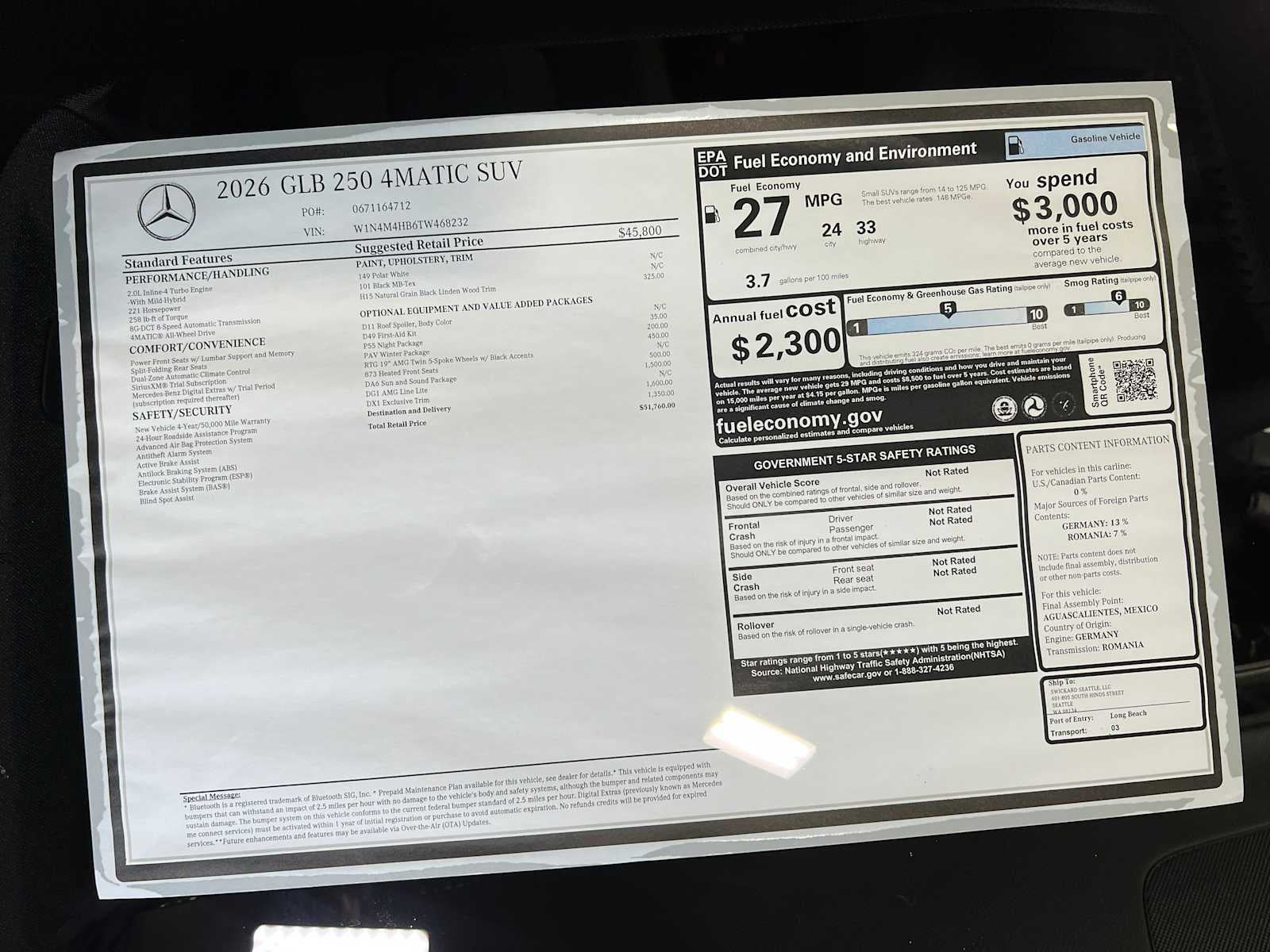 2026 Mercedes-Benz GLB GLB 250