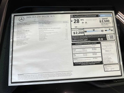 2026 Mercedes-Benz GLA GLA 250