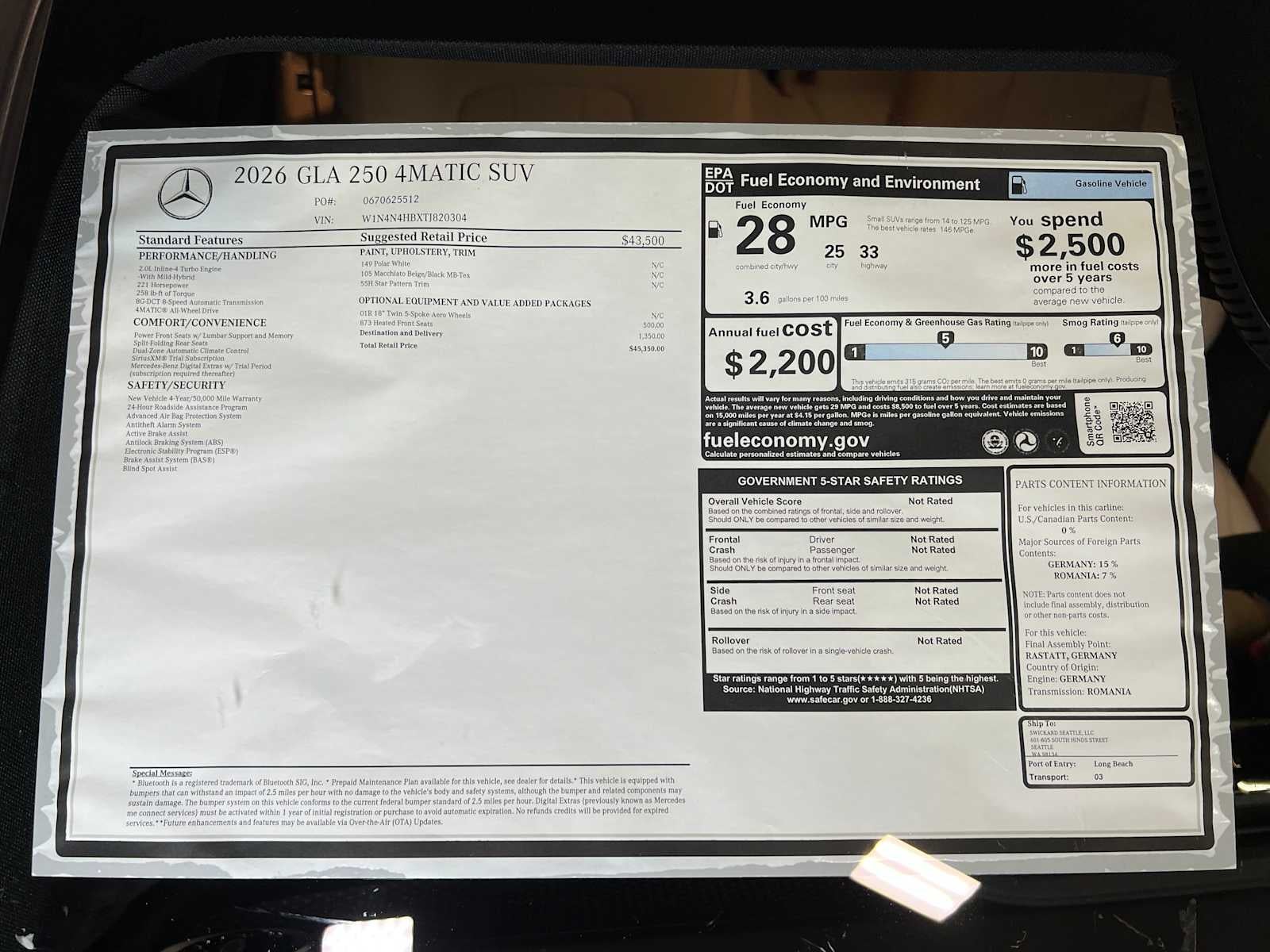 2026 Mercedes-Benz GLA GLA 250