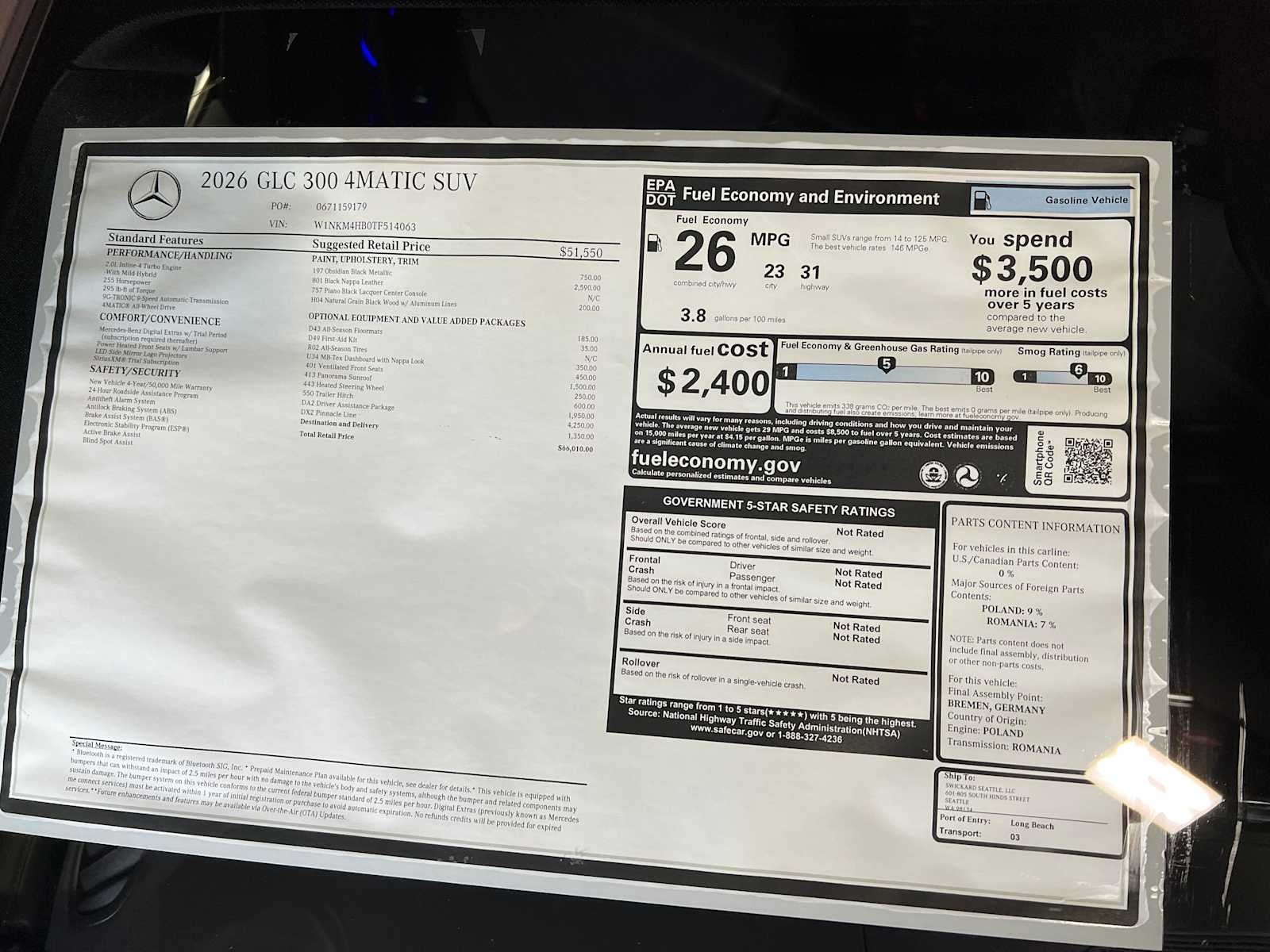 2026 Mercedes-Benz GLC GLC 300