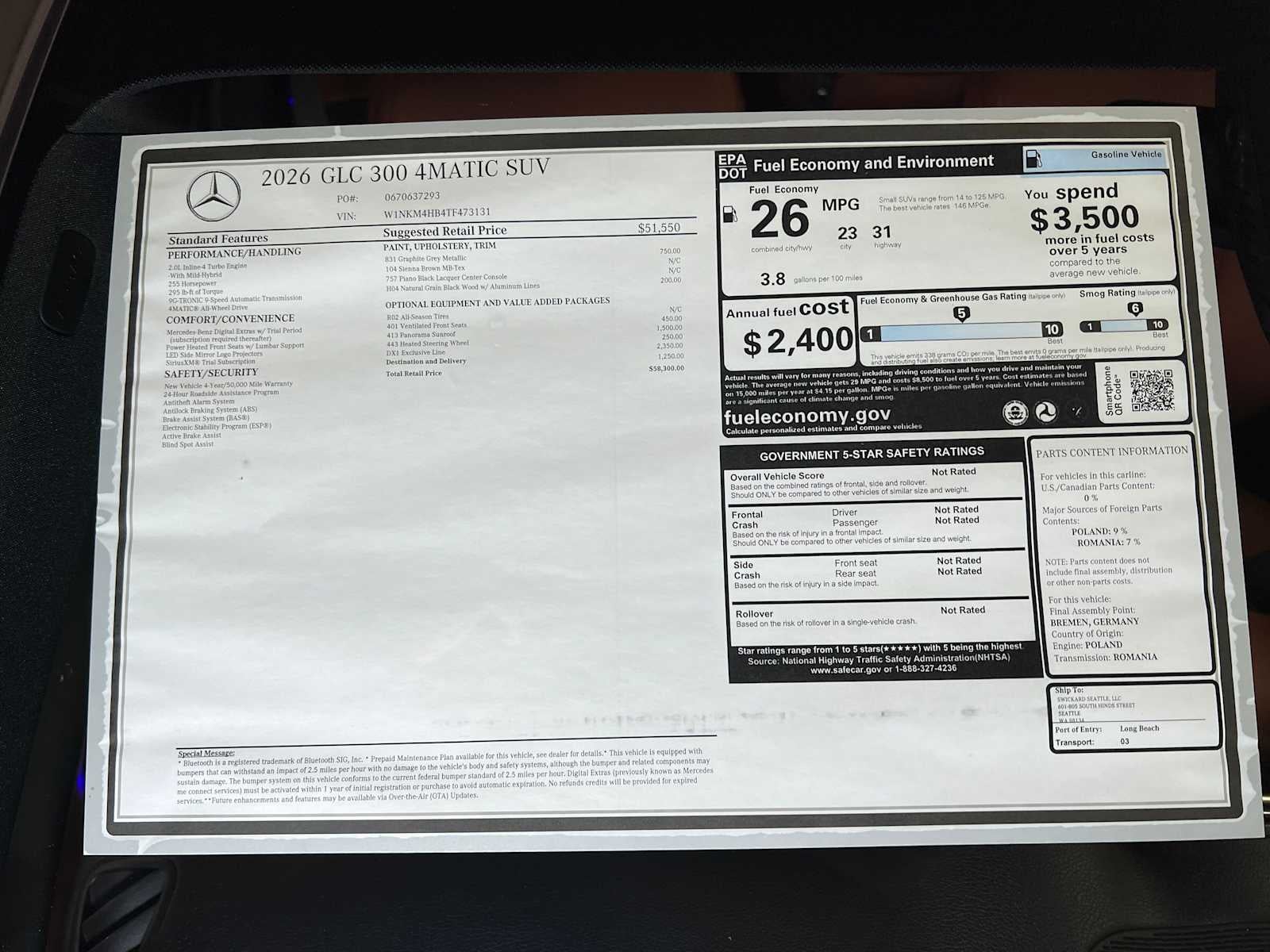 2026 Mercedes-Benz GLC GLC 300