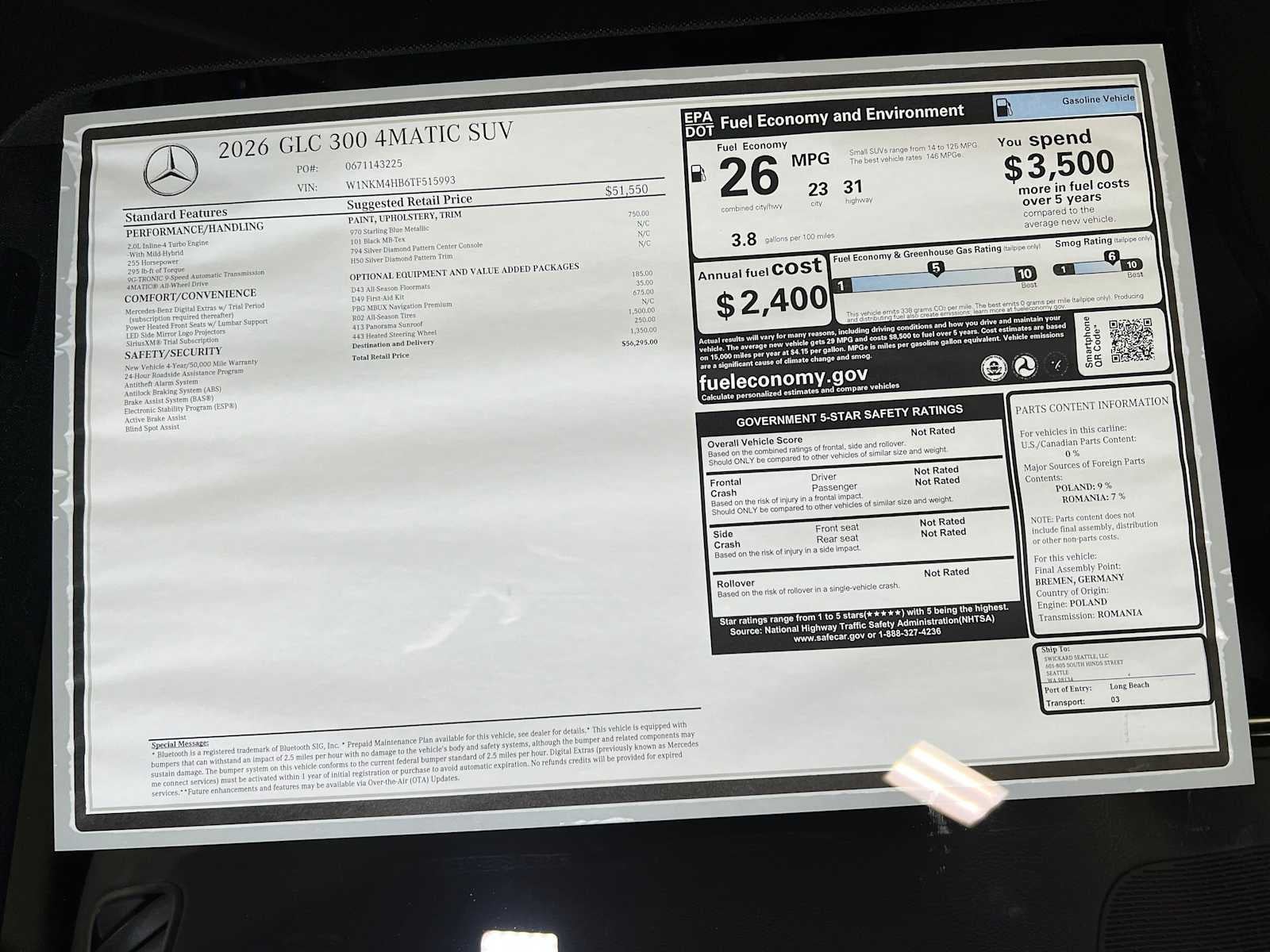 2026 Mercedes-Benz GLC GLC 300