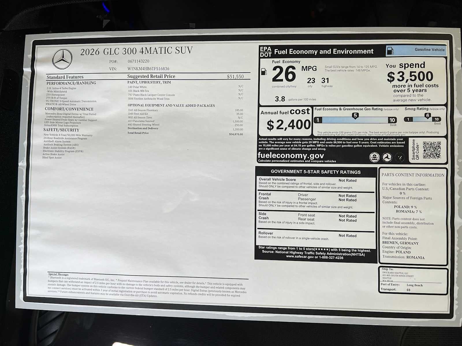 2026 Mercedes-Benz GLC GLC 300