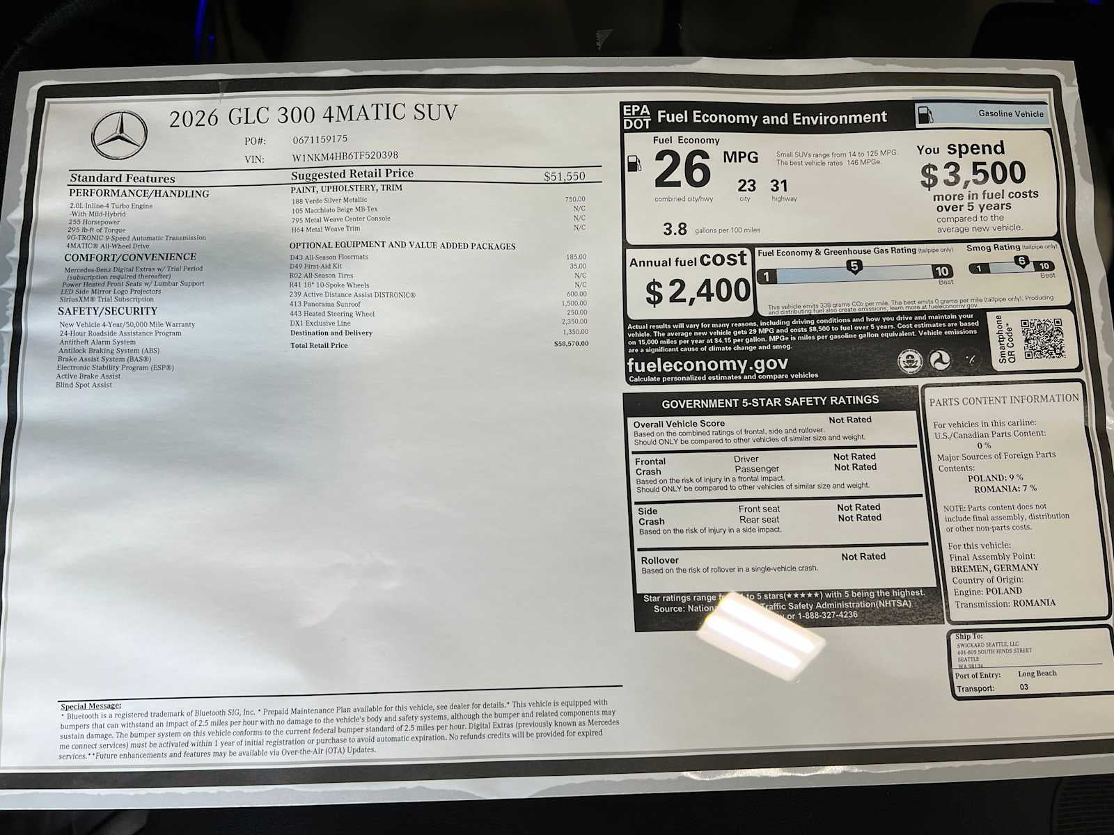 2026 Mercedes-Benz GLC GLC 300