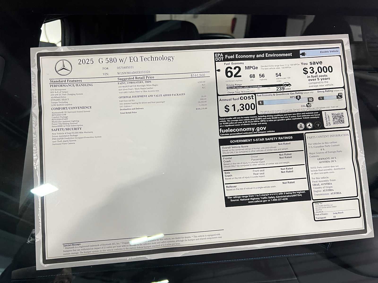 2025 Mercedes-Benz G-Class G 580e