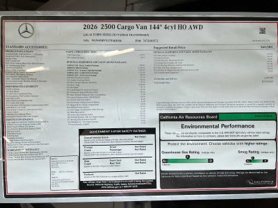 2026 Mercedes-Benz Sprinter 2500 Standard Roof I4 Diesel HO 144" AWD