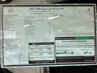 2025 Mercedes-Benz Sprinter 2500 High Roof I4 Diesel 170" RWD