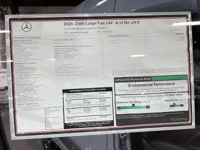 2026 Mercedes-Benz Sprinter 2500 Standard Roof I4 Diesel HO 144" AWD
