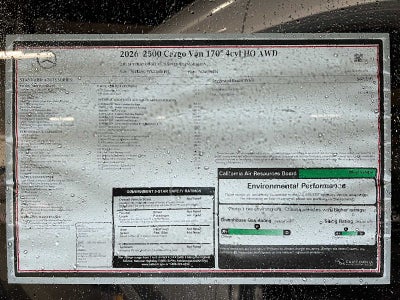 2026 Mercedes-Benz Sprinter 2500 High Roof I4 Diesel HO 170" AWD