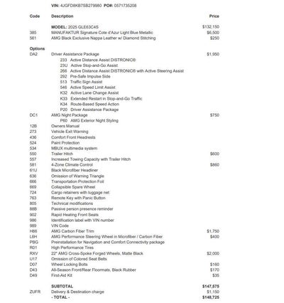 2025 Mercedes-Benz GLE AMG® GLE 63 S
