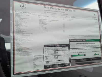 2026 Mercedes-Benz Sprinter 2500 Standard Roof I4 Diesel HO 144" RWD