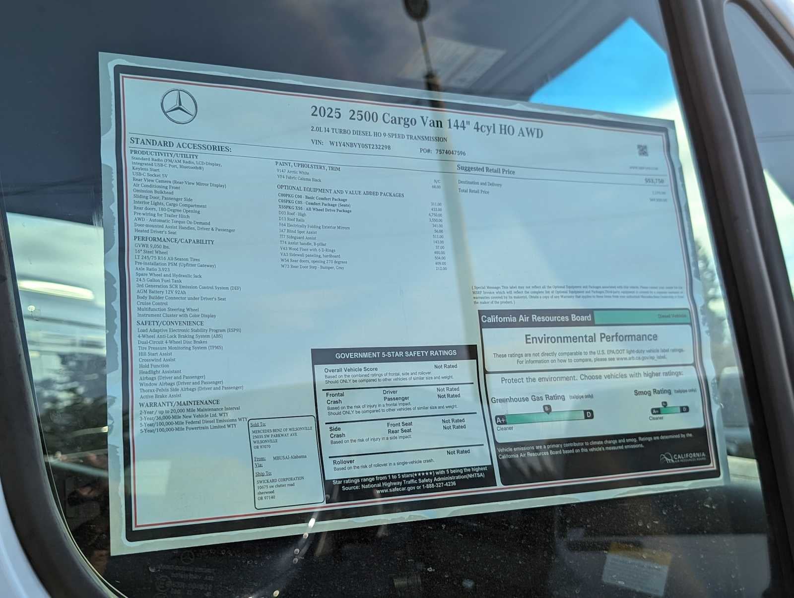 2025 Mercedes-Benz Sprinter 2500 Standard Roof I4 Diesel HO 144" AWD