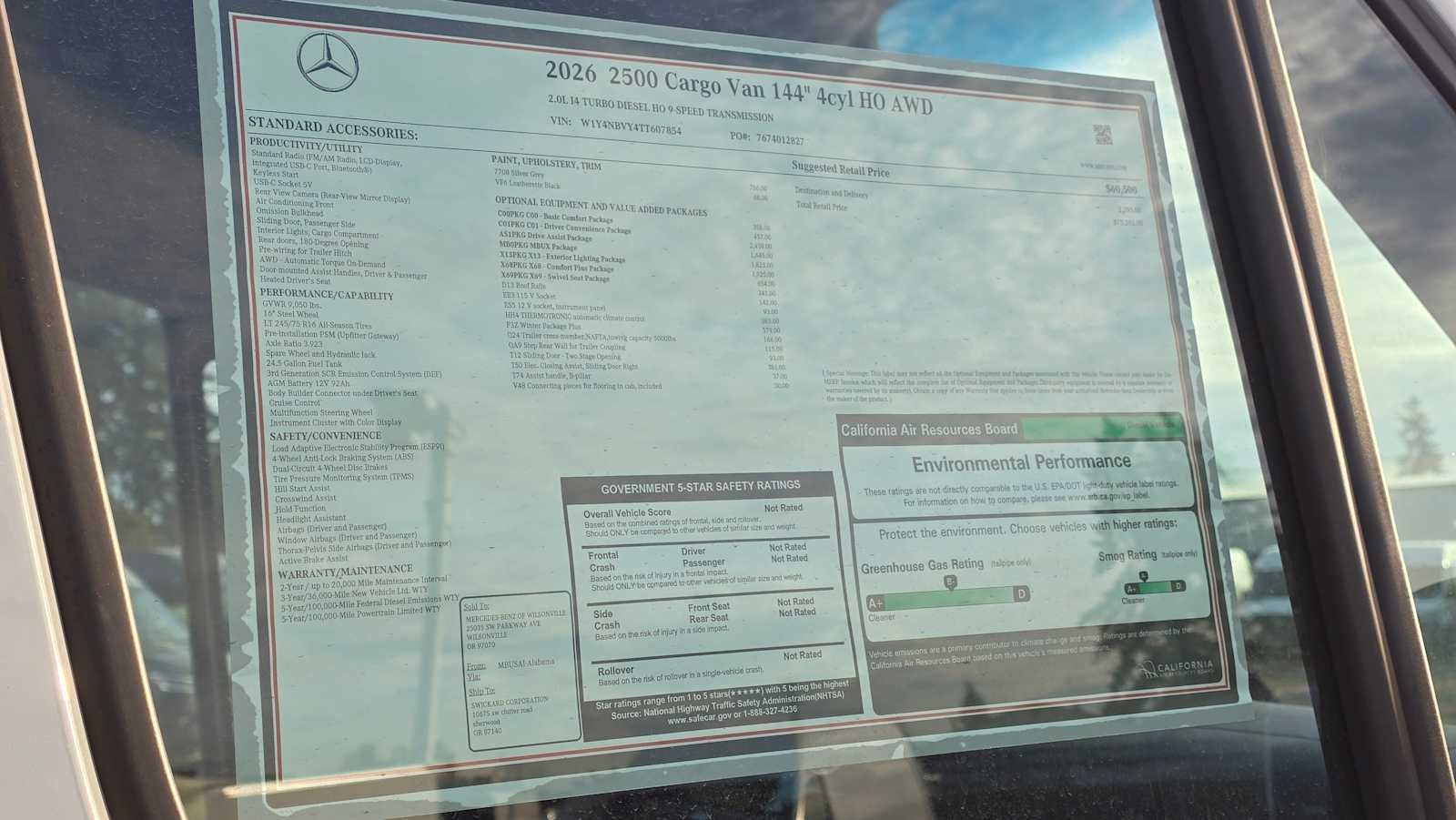 2026 Mercedes-Benz Sprinter 2500 Standard Roof I4 Diesel HO 144" AWD