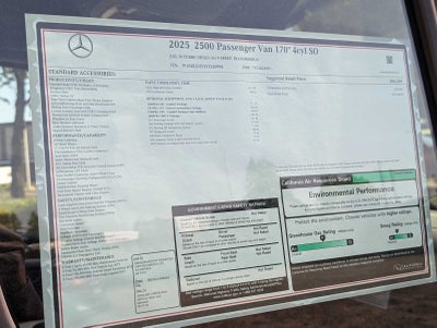 2025 Mercedes-Benz Sprinter 2500 High Roof I4 Diesel 170" RWD