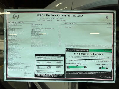 2026 Mercedes-Benz Sprinter 2500 Standard Roof I4 Diesel HO 144" AWD