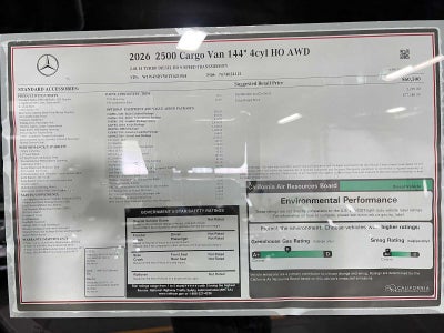2026 Mercedes-Benz Sprinter 2500 Standard Roof I4 Diesel HO 144 AWD