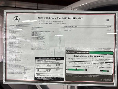 2026 Mercedes-Benz Sprinter Crew 2500 Standard Roof I4 Diesel HO 144 AWD