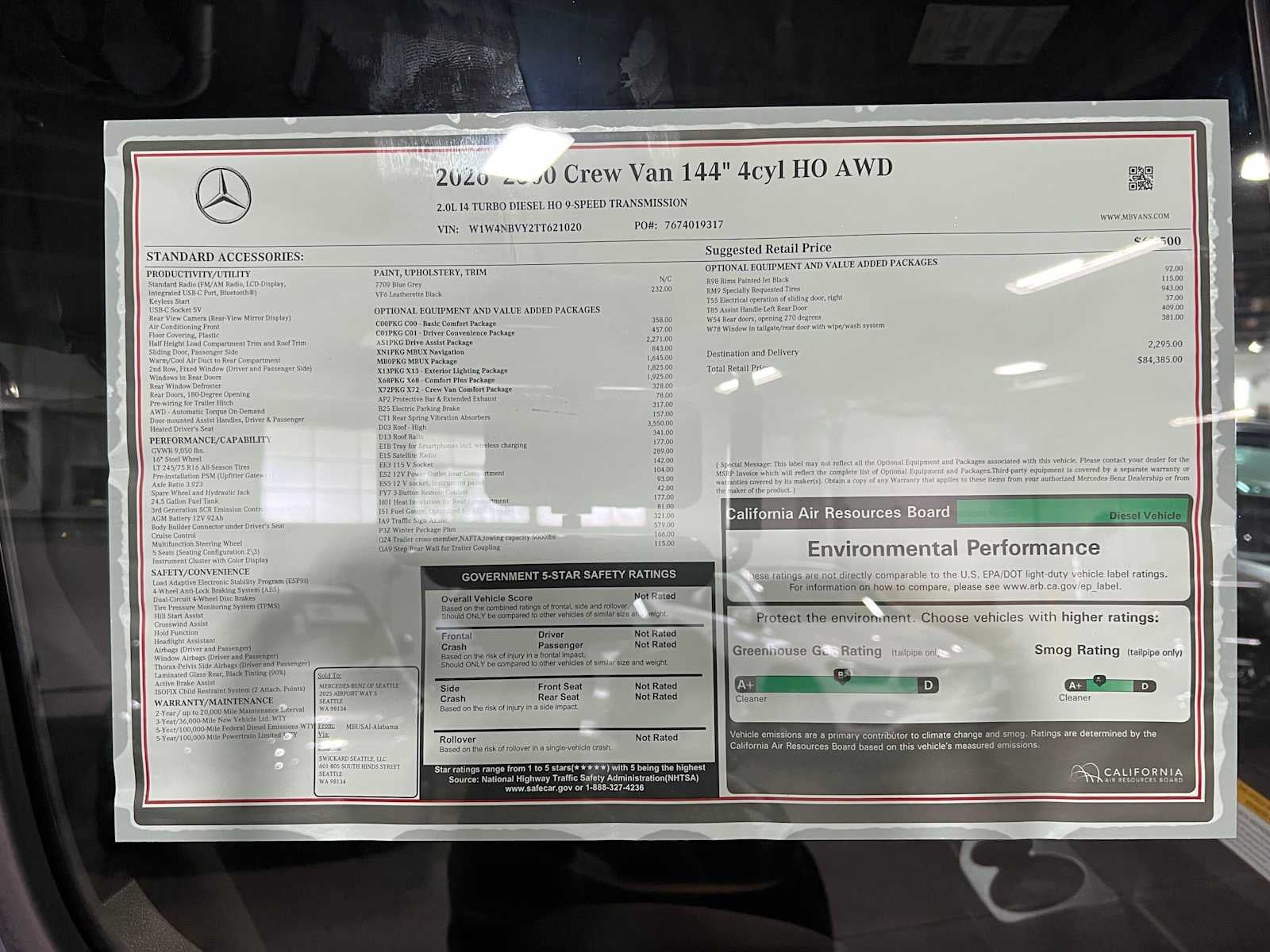 2026 Mercedes-Benz Sprinter 2500 Standard Roof I4 Diesel HO 144 AWD