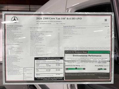 2026 Mercedes-Benz Sprinter 2500 Standard Roof I4 Diesel HO 144 AWD