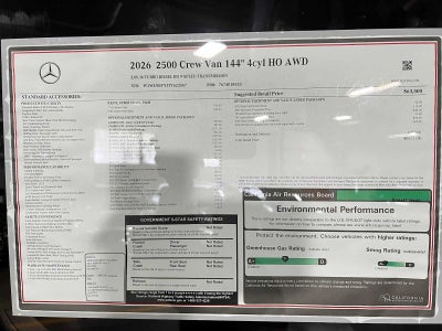 2026 Mercedes-Benz Sprinter 2500 Standard Roof I4 Diesel HO 144 AWD