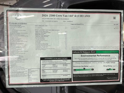 2026 Mercedes-Benz Sprinter 2500 Standard Roof I4 Diesel HO 144 AWD