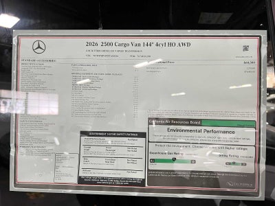 2026 Mercedes-Benz Sprinter Cargo 2500 Standard Roof I4 Diesel HO 144 AWD
