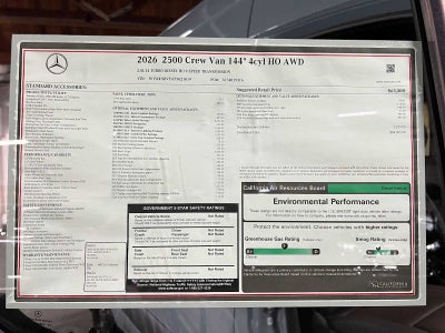 2026 Mercedes-Benz Sprinter 2500 Standard Roof I4 Diesel HO 144 AWD