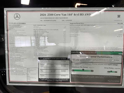 2026 Mercedes-Benz Sprinter 2500 Standard Roof I4 Diesel HO 144 AWD
