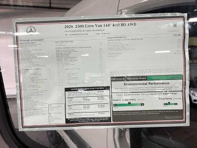 2026 Mercedes-Benz Sprinter Crew 2500 Standard Roof I4 Diesel HO 144 AWD