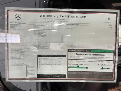 2026 Mercedes-Benz Sprinter Cargo 2500 Standard Roof I4 Diesel HO 144 AWD