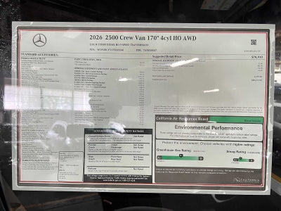 2026 Mercedes-Benz Sprinter 2500 High Roof I4 Diesel HO 170 AWD