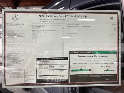 2026 Mercedes-Benz Sprinter 2500 High Roof I4 Diesel HO 170 AWD