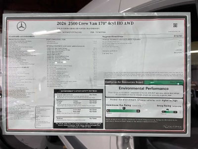 2026 Mercedes-Benz Sprinter 2500 High Roof I4 Diesel HO 170 AWD