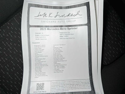 2025 Mercedes-Benz Sprinter Cargo Van 2500 Standard Roof I4 Diesel 144" RWD