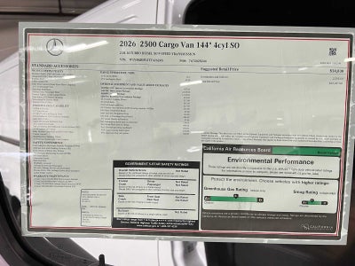 2026 Mercedes-Benz Sprinter Cargo 2500 Standard Roof I4 Diesel 144 RWD