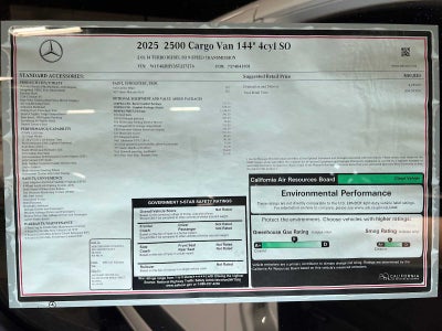 2025 Mercedes-Benz Sprinter Cargo Van 2500 Standard Roof I4 Diesel 144" RWD