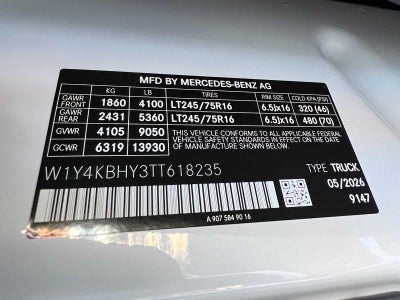 2026 Mercedes-Benz Sprinter Cargo 2500 Standard Roof I4 Diesel 144 RWD