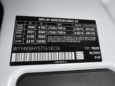 2026 Mercedes-Benz Sprinter Cargo 2500 Standard Roof I4 Diesel 144 RWD